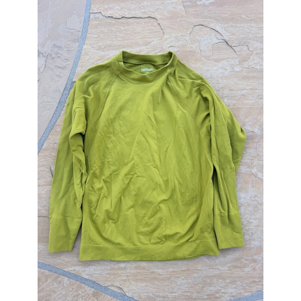 Halfdays Johnson Baselayer Top Long Sleeve Shirt Green Women's Plus Size 1X